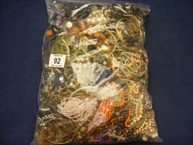 A large bag of costume jewellery