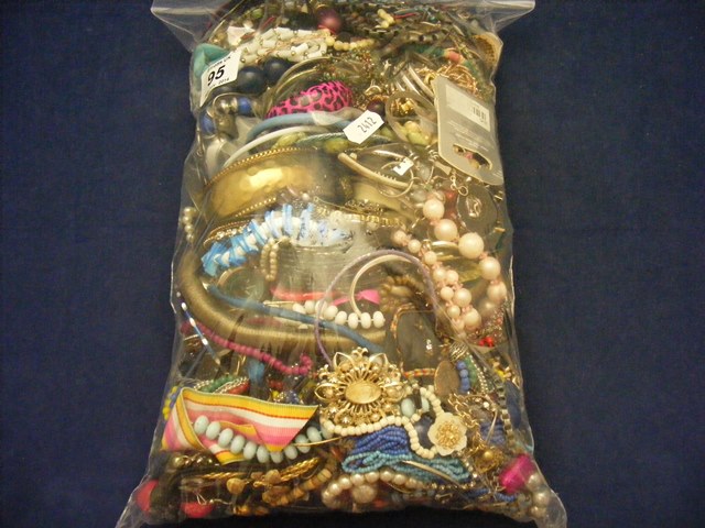 A large bag of costume jewellery