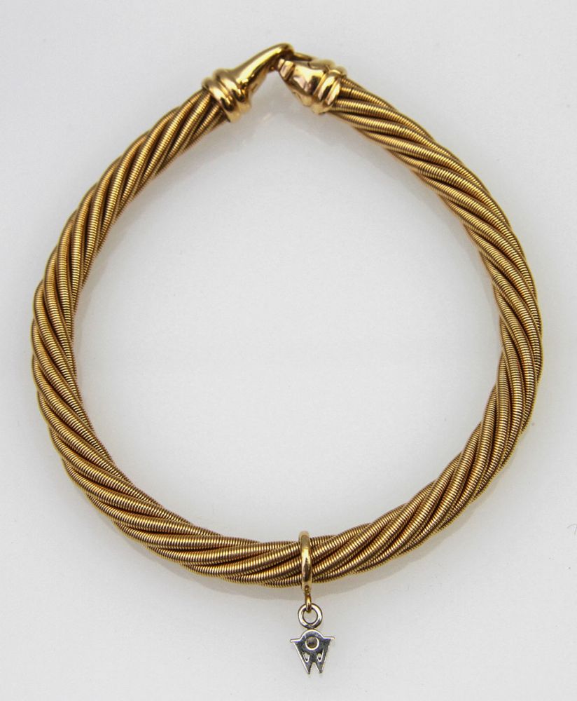 Armband "WELLENDORF Seidenkordel" GG 18 K mit Brill. Länge ca. 19 cm, Expertise anbei; NP. ca.