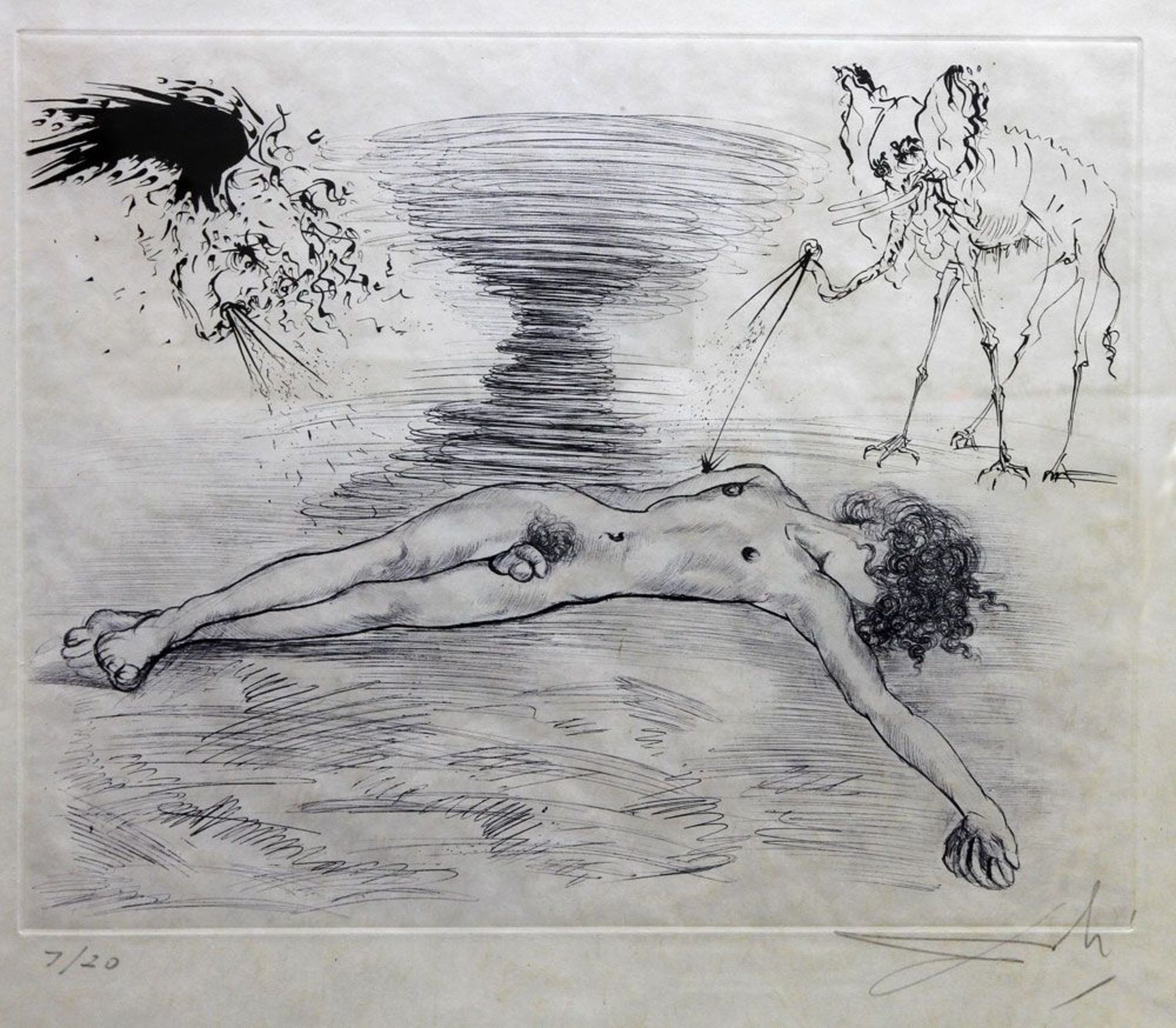 DALI, SALVADOR (1904-1989): "HYPNOS" aus "Mythologie", 1963/65. Farbradierung auf Velin, unten links