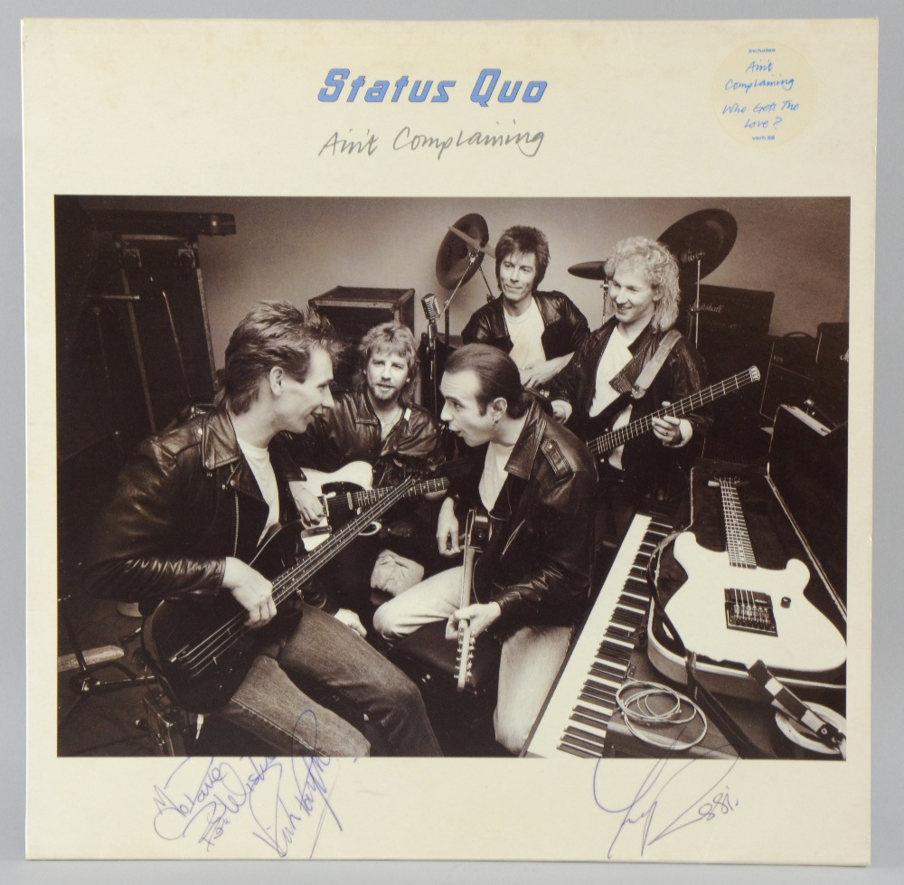 Status Quo, Ain`t Complaining, vinyl LP signed to the front cover by Francis Rossi & Rick Parfitt