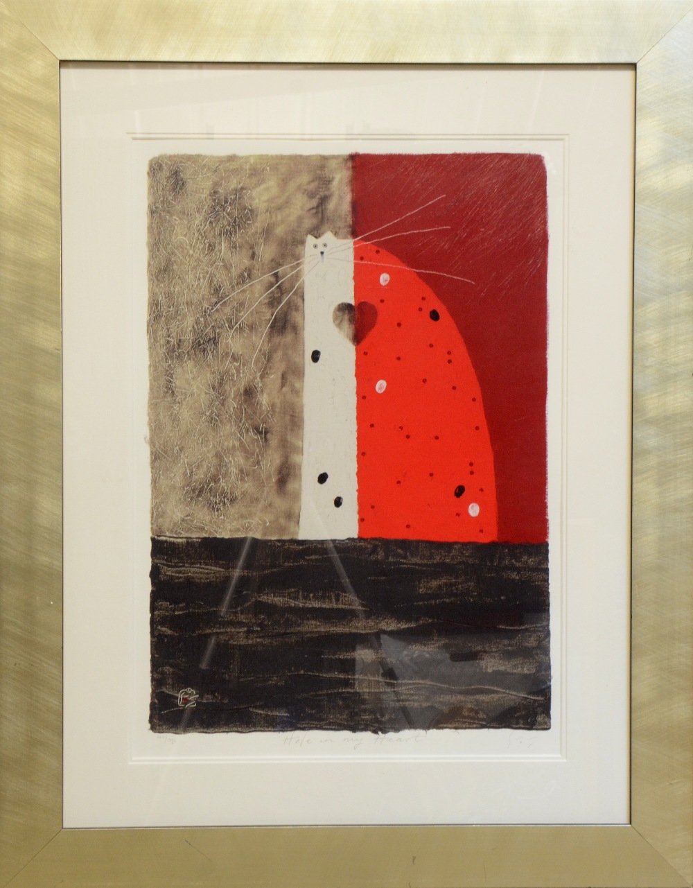 Govinder Nazran `Hole in my Heart` limited edition screenprint, 145/395, signed titled and