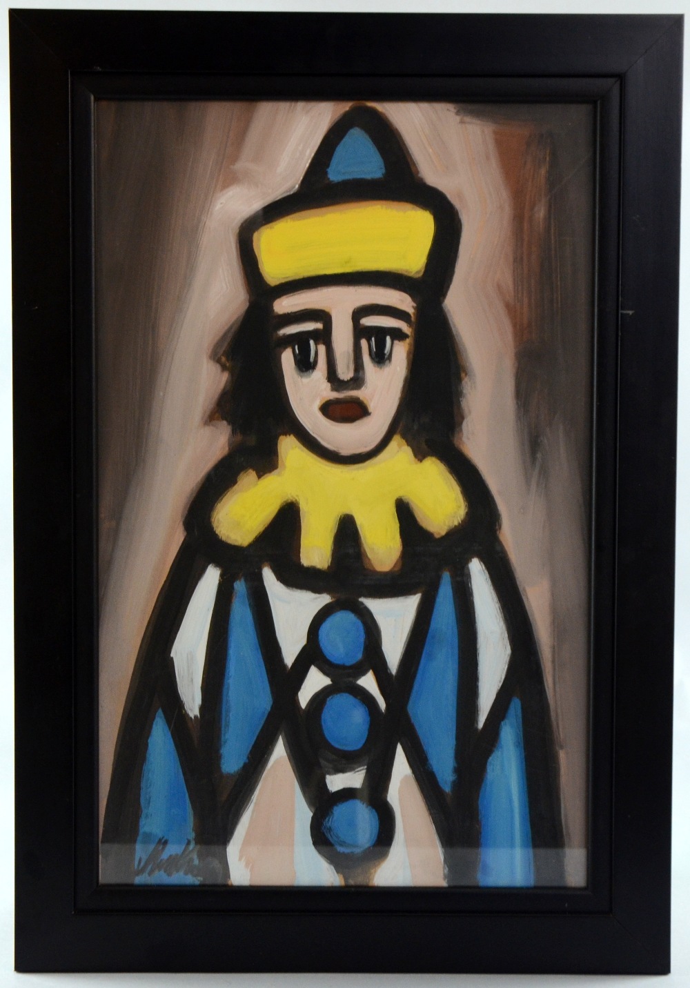 § Markey Robinson, 1917-1999, `Clown`, gouache, 20" x 12.5", PROVENANCE: Purchased by the vendor