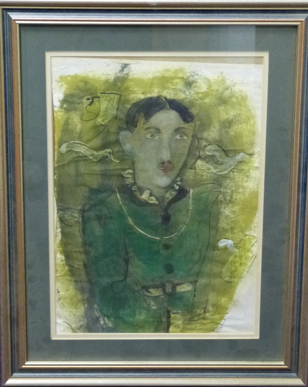 After George Grosz, portrait of a man wearing a green coat, early 20th century, watercolour on - Image 2 of 4