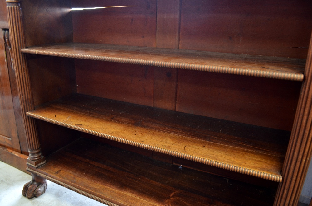 Close pair of early 19th century mahogany bookcases with marble tops on reeded column supports to - Image 6 of 9