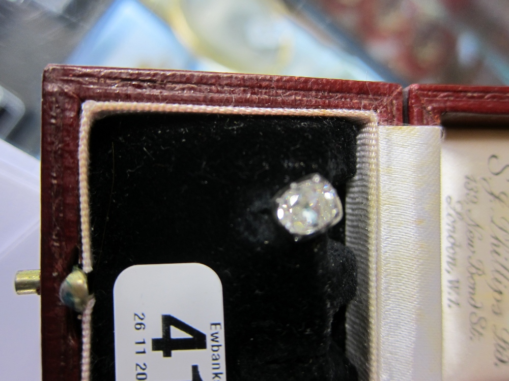 Diamond ear studs total diamond weight 1.4 carats in white gold, earring backs stamped 18ct, S.J - Image 5 of 7