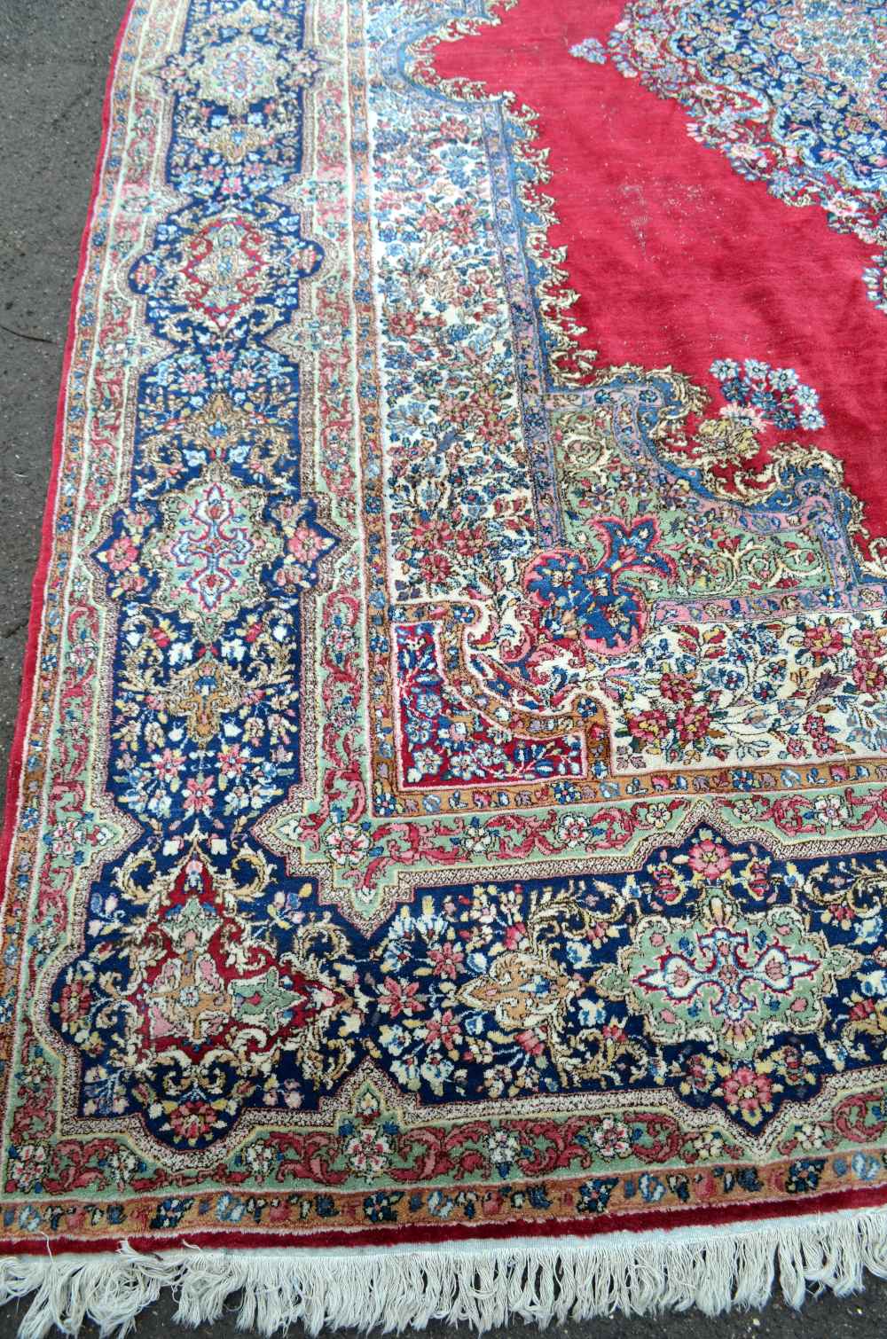 Persian blue ground carpet multiple borders the centre decorated with repeating foliate forms 14` 3" - Image 5 of 7