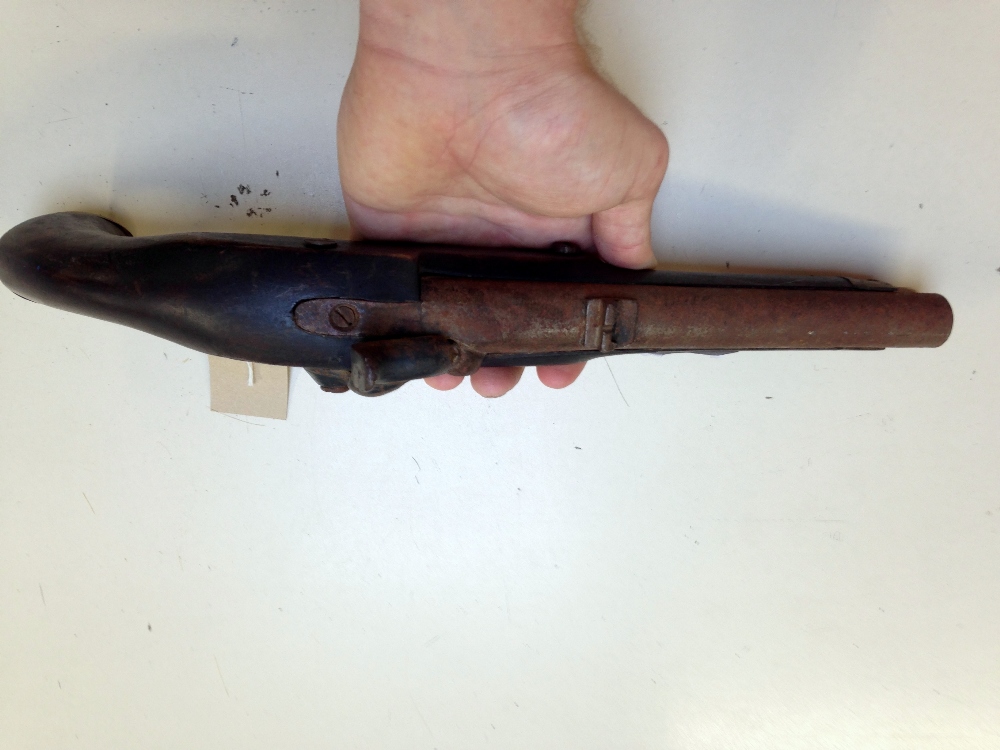 19th century flint lock pistol and two othersCondition very poor.  Pistol at bottom of image - - Image 6 of 9