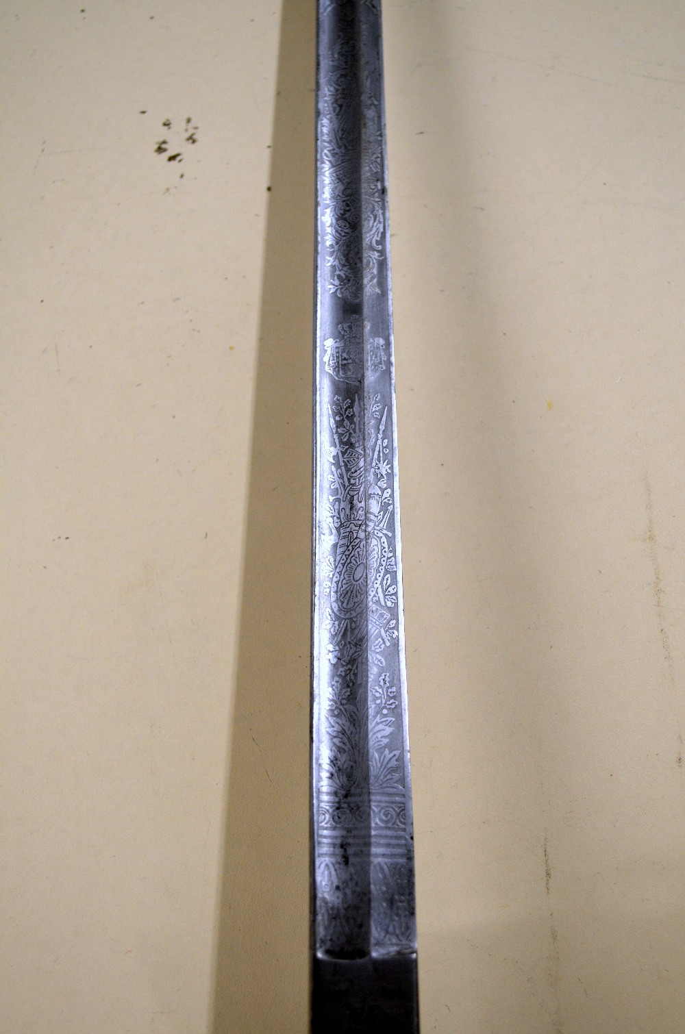 Prussian officer`s sword, 1889 pattern with single edged straight blade, in steel scabbard, - Image 6 of 16