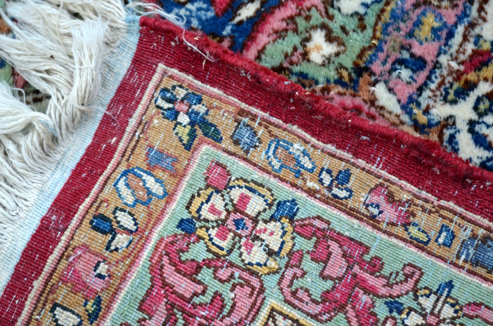 Persian blue ground carpet multiple borders the centre decorated with repeating foliate forms 14` 3" - Image 7 of 7
