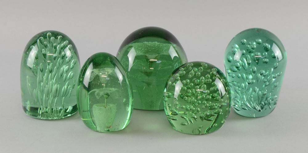 Five 19th century dump paperweights