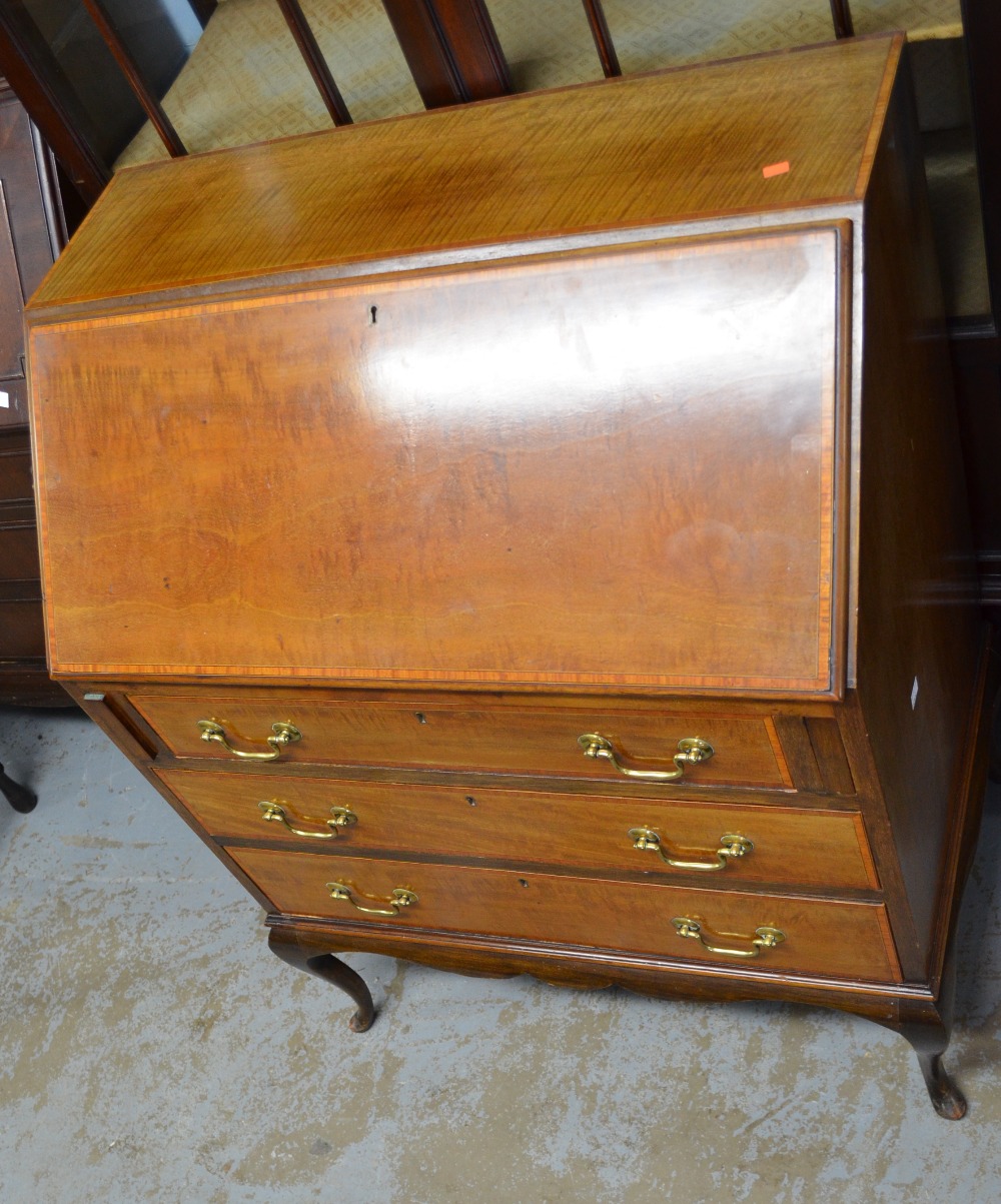 Mahogany bureau 41 x 30 x 18in. (104 x 76 x 46cm)