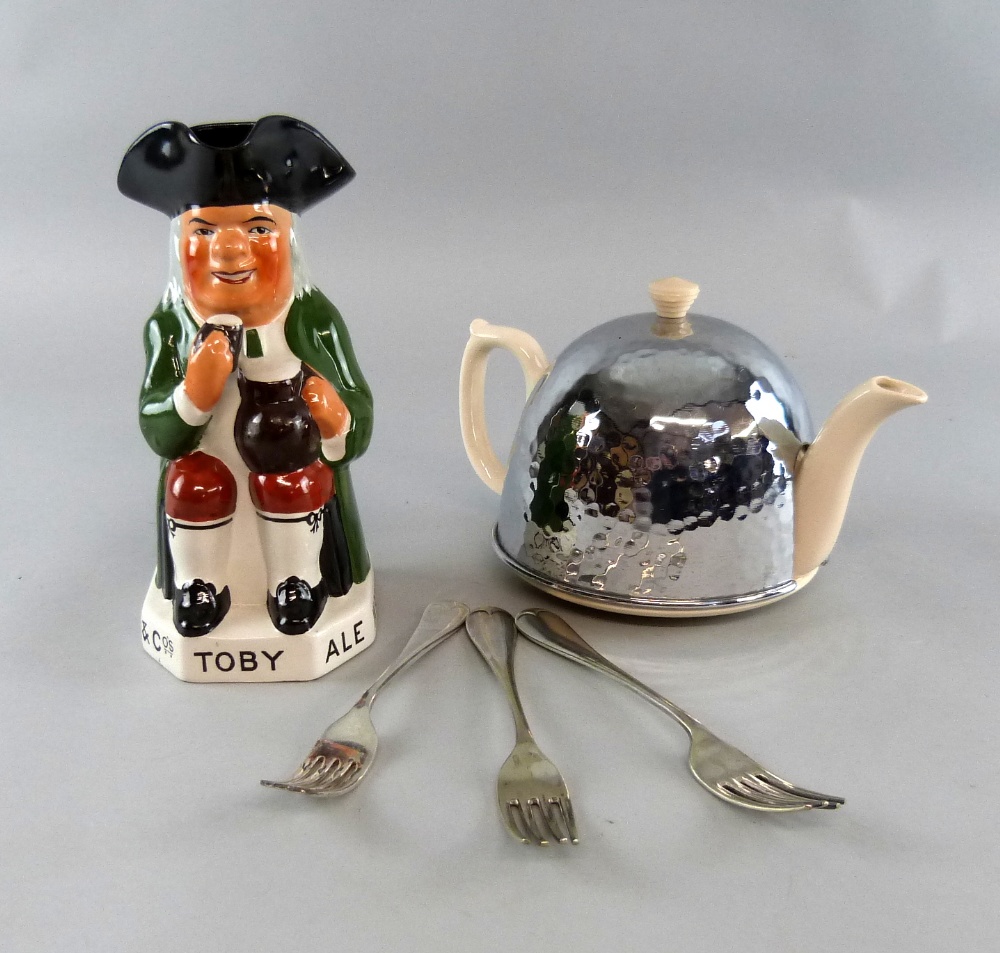 Selection of silver plated wares, china, collection of coins and some sheet music,