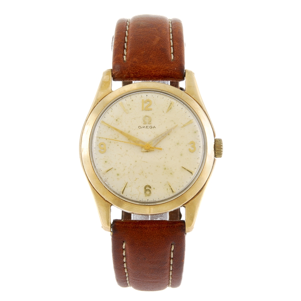 OMEGA - a gentleman`s wrist watch. Hallmarked Birmingham 1956. Reference 12302, serial 737525.