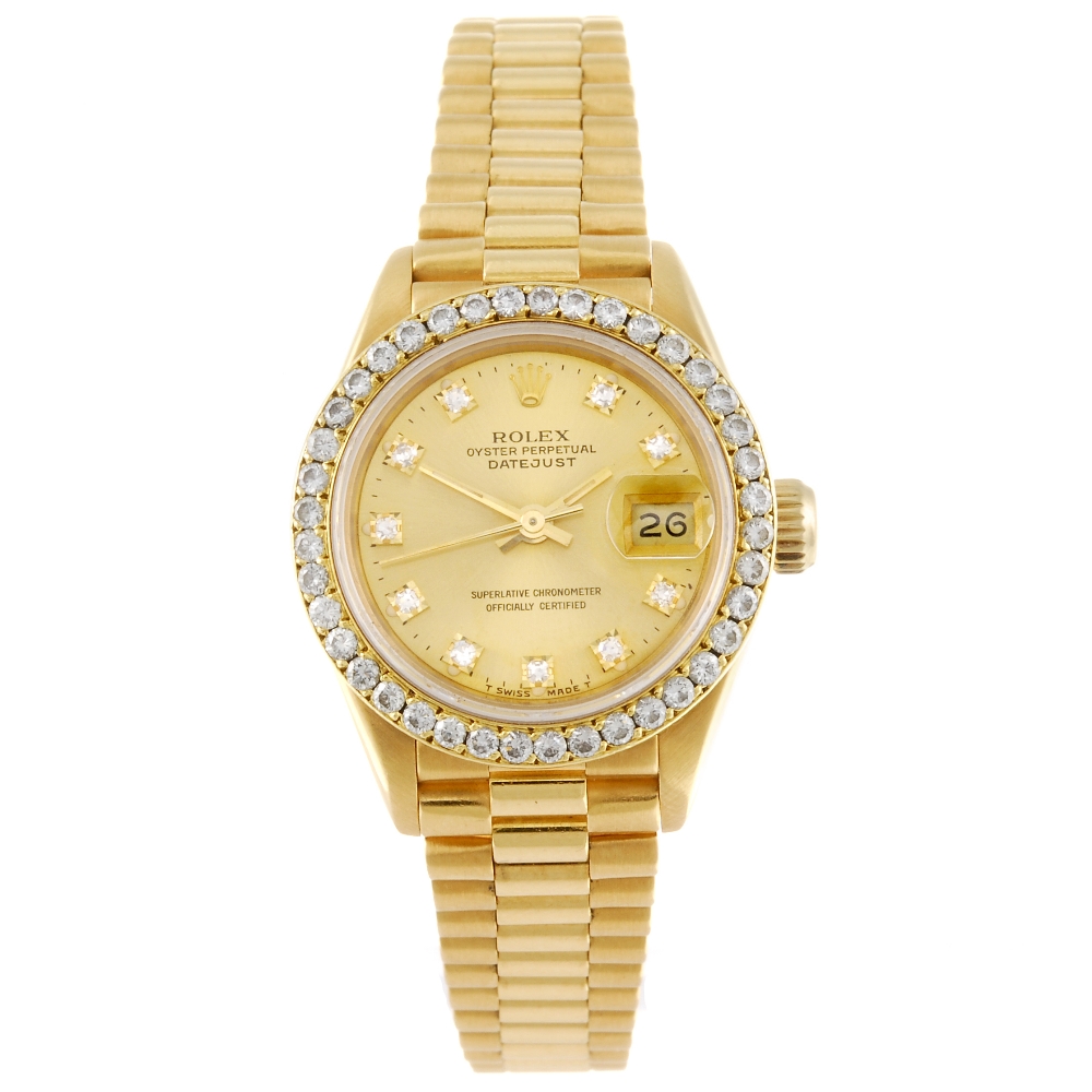 ROLEX - a lady`s Oyster perpetual Datejust bracelet watch. Circa 1987. Reference 69178, serial