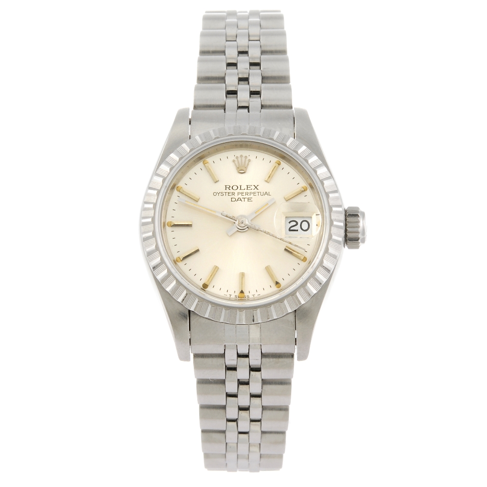 ROLEX - a lady`s Oyster Perpetual Date bracelet watch. Circa 1985. Reference 69240, serial 8644153.