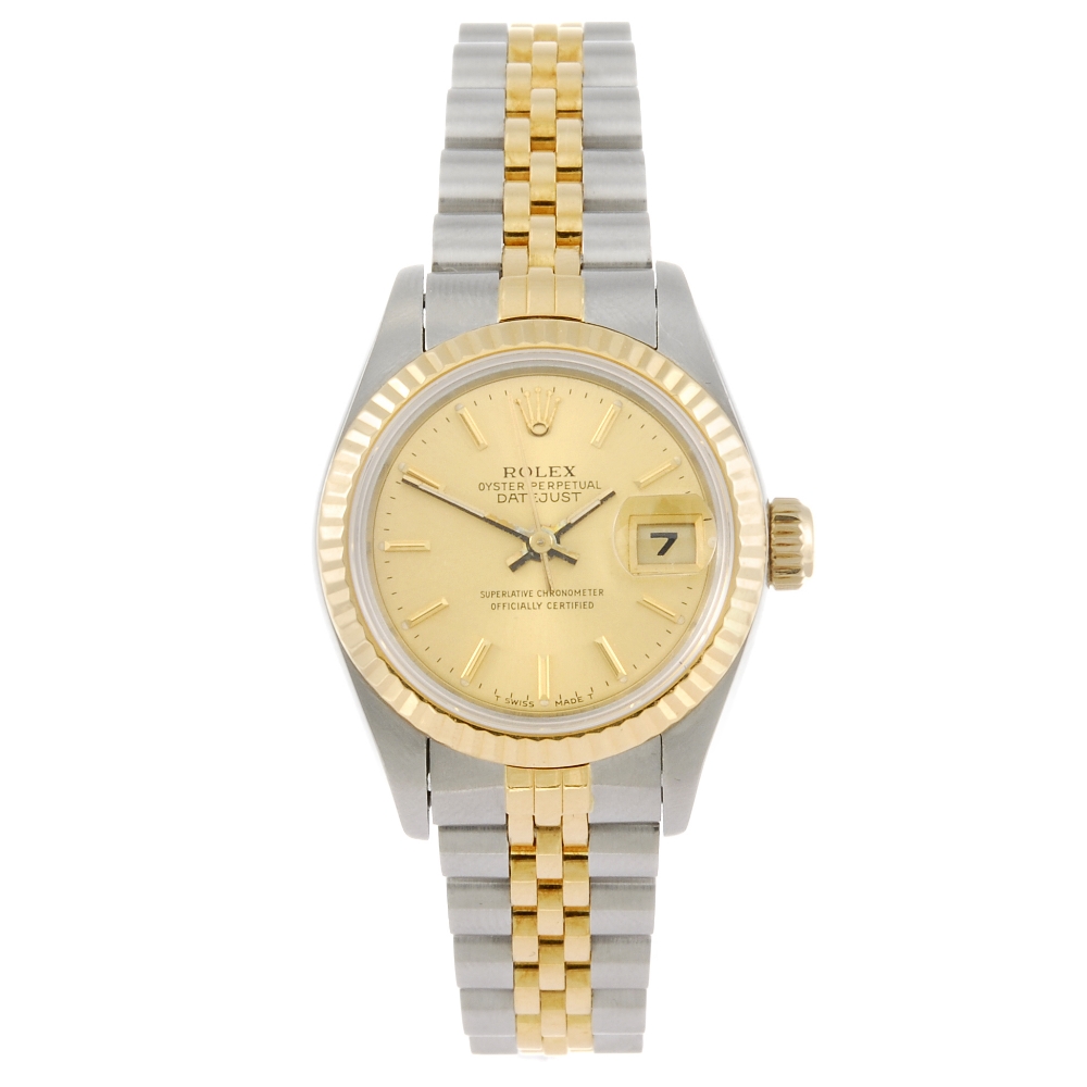 ROLEX - a lady`s Oyster Perpetual Datejust bracelet watch. Circa 1991. Reference 69173, serial