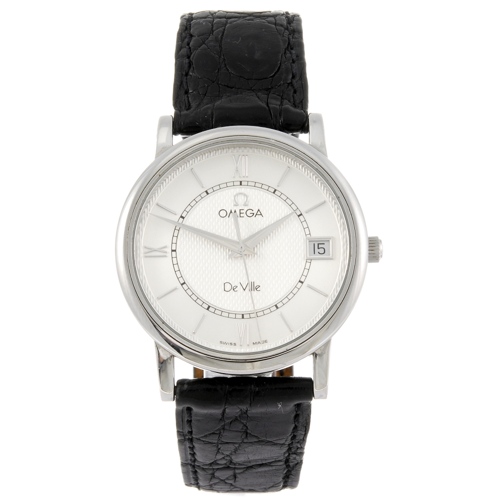 OMEGA - a gentleman`s De Ville wrist watch. Numbered 57240454. Signed quartz calibre 1532. Silvered