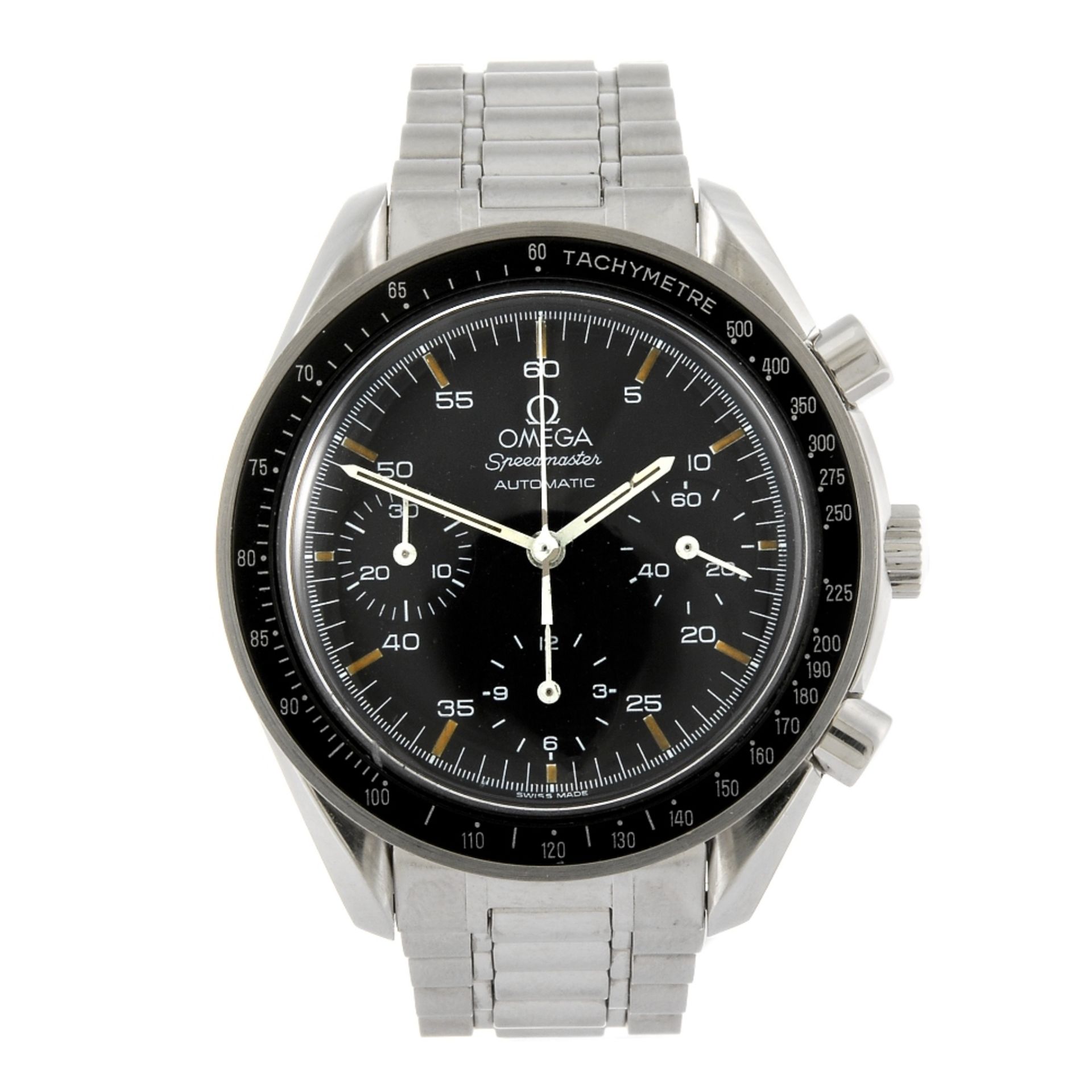 OMEGA - a gentleman`s Speedmaster chronograph bracelet watch. Numbered 57677759. Signed automatic