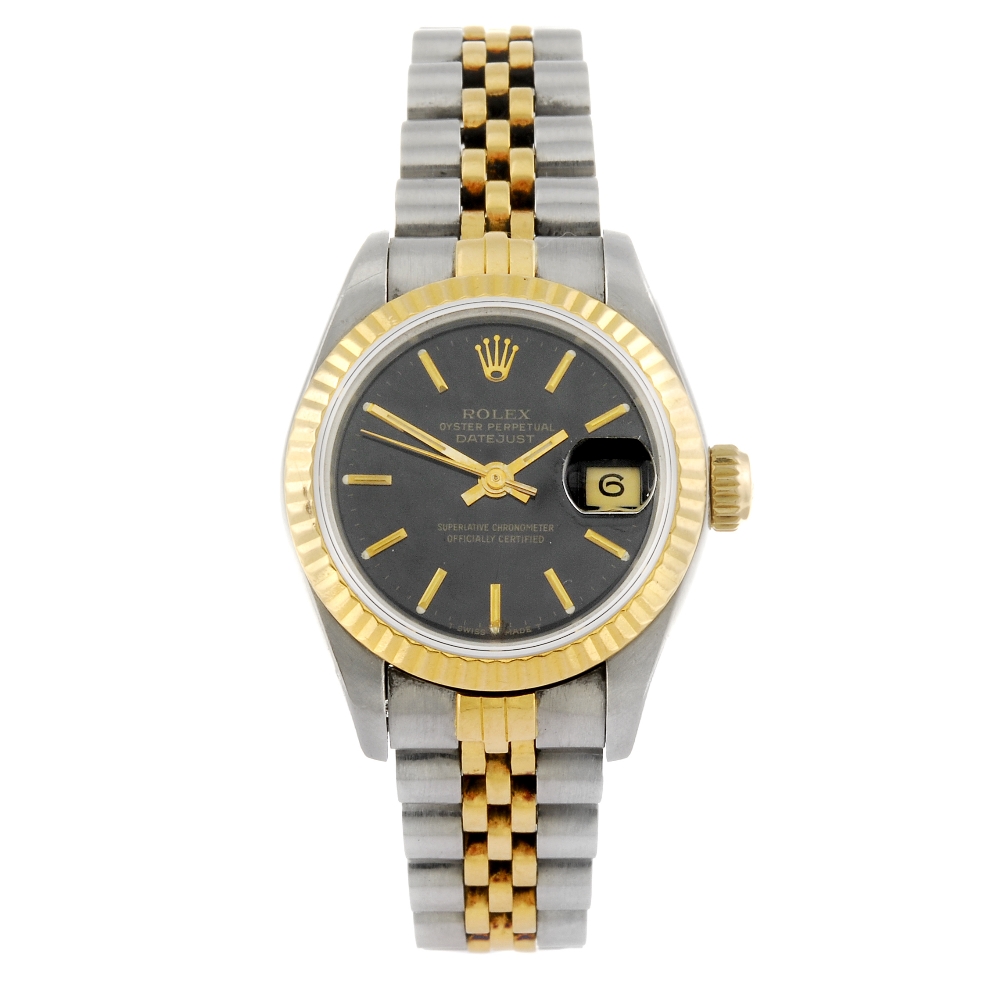 ROLEX - a lady`s Oyster Perpetual Datejust bracelet watch. Circa 1985. Reference 69173, serial