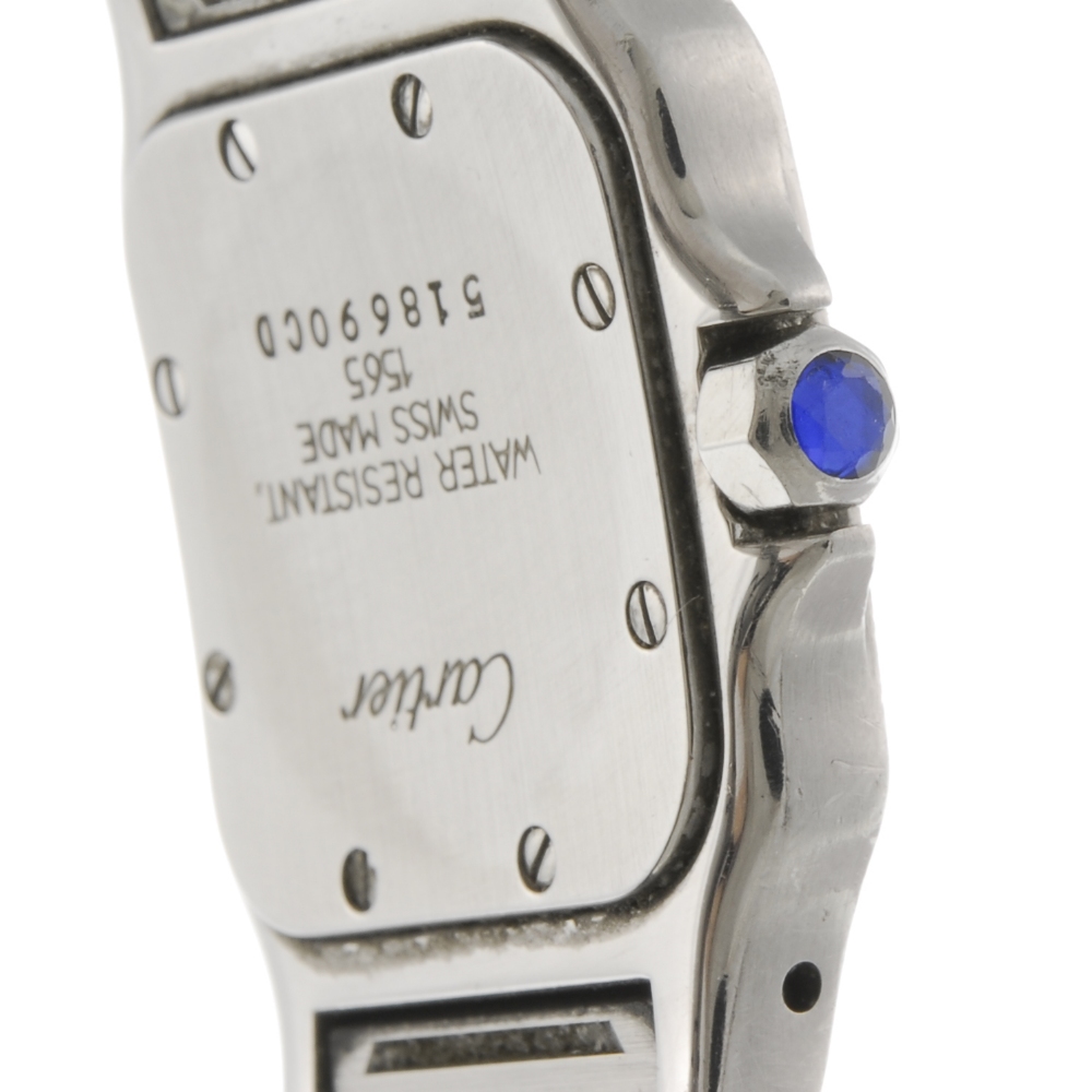 CARTIER - a Santos bracelet watch. Reference 1565, serial 518690CD. Signed quartz calibre 157. - Image 3 of 4