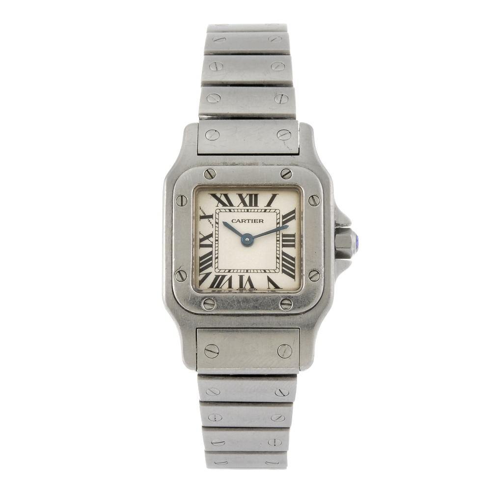 CARTIER - a Santos bracelet watch. Reference 1565, serial 518690CD. Signed quartz calibre 157.