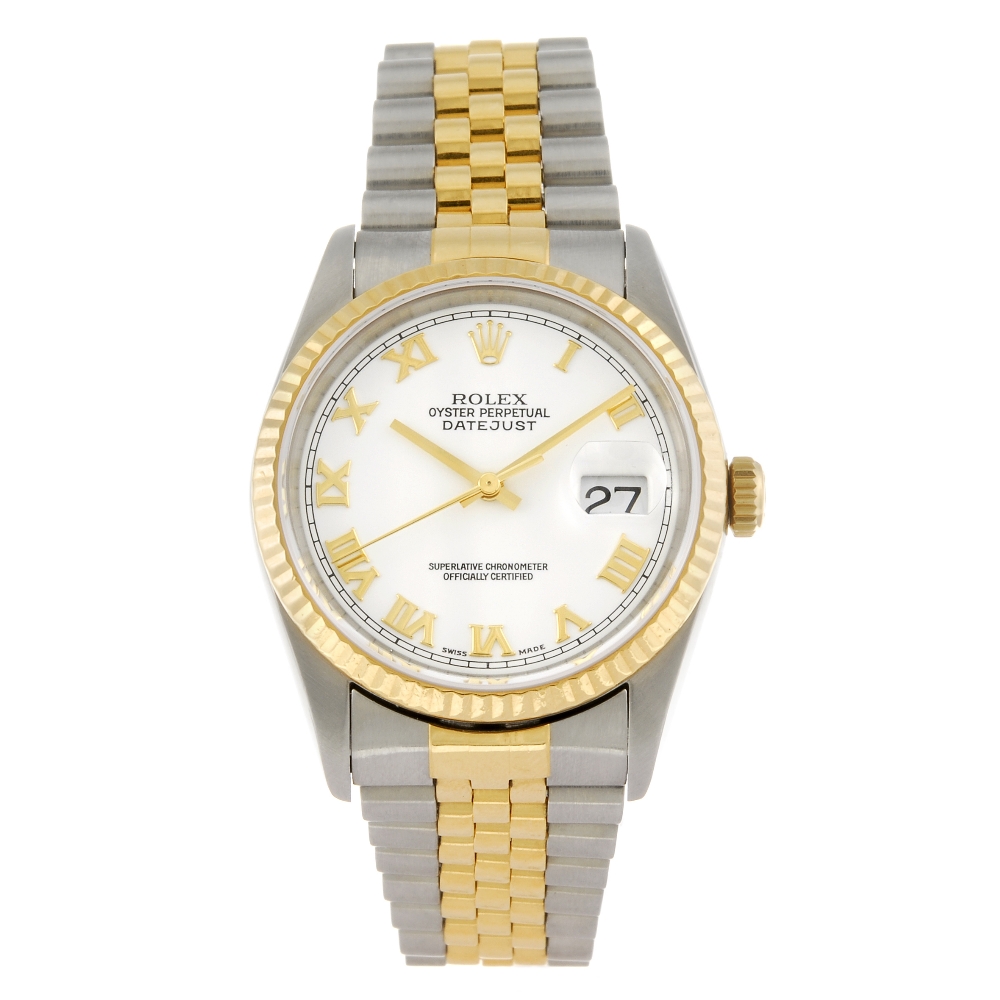 ROLEX - a gentleman`s Oyster Perpetual Datejust bracelet watch. Circa 2002. Reference 16233, serial