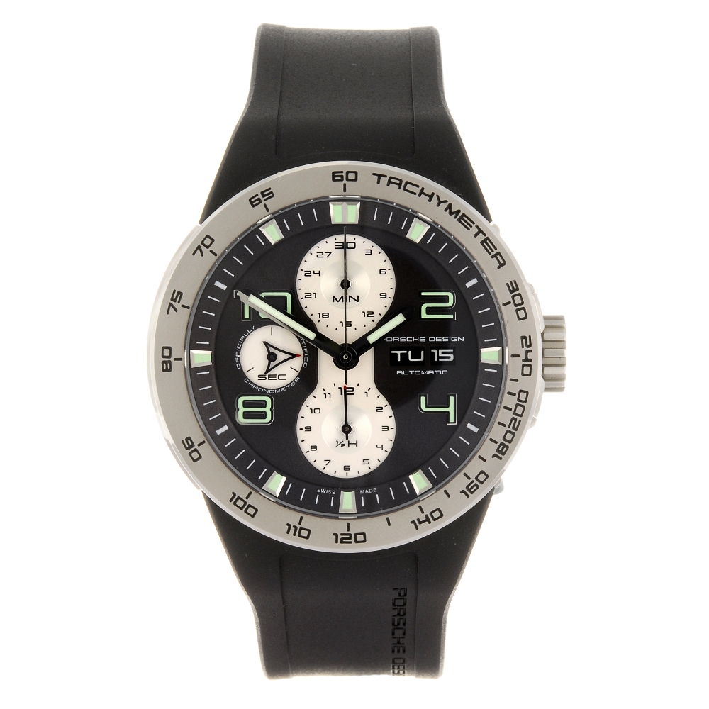 PORSCHE DESIGN - a gentleman`s P`6340 chronograph wrist watch. Reference P`6340, reference 183`186.