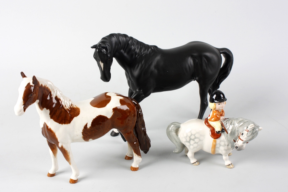 A Beswick, Norman Thelwell, study of a young girl with pony, 4.5"" (11.5cm) high, together with six