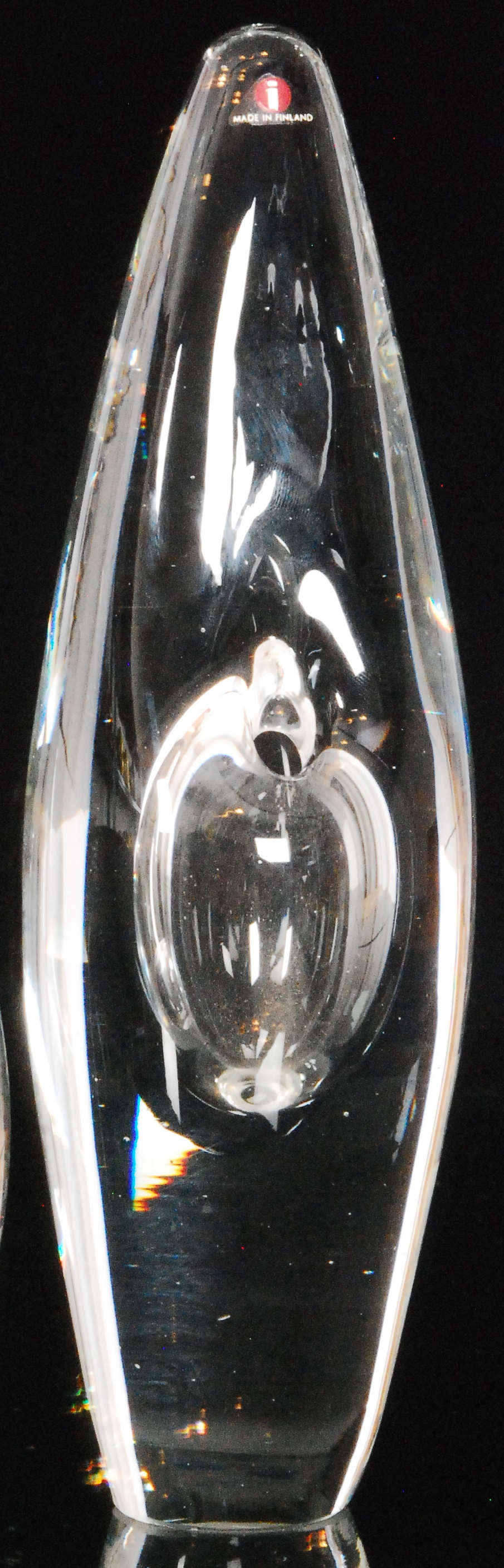 Timo Sarpaneva - Iittala - An Orchidia solifleur vase circa 1955 of drawn tear form with a small