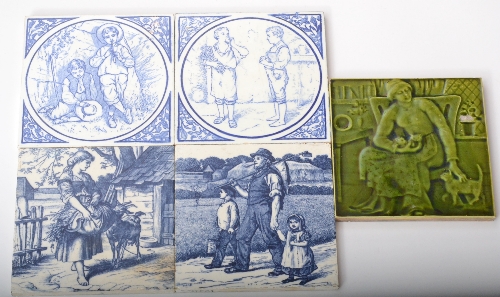 A collection of assorted dust pressed tiles comprising a Joseph Kwiatkowski for Pilkingtons relief