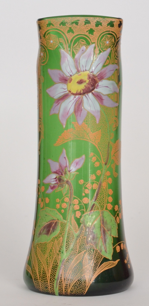 In the manner of Mont Joye & Cie - A large early 20th Century Art Nouveau vase of tapered