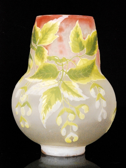 Emille Galle - A large late 19th to early 20th Century cameo glass vase of shouldered ovoid form