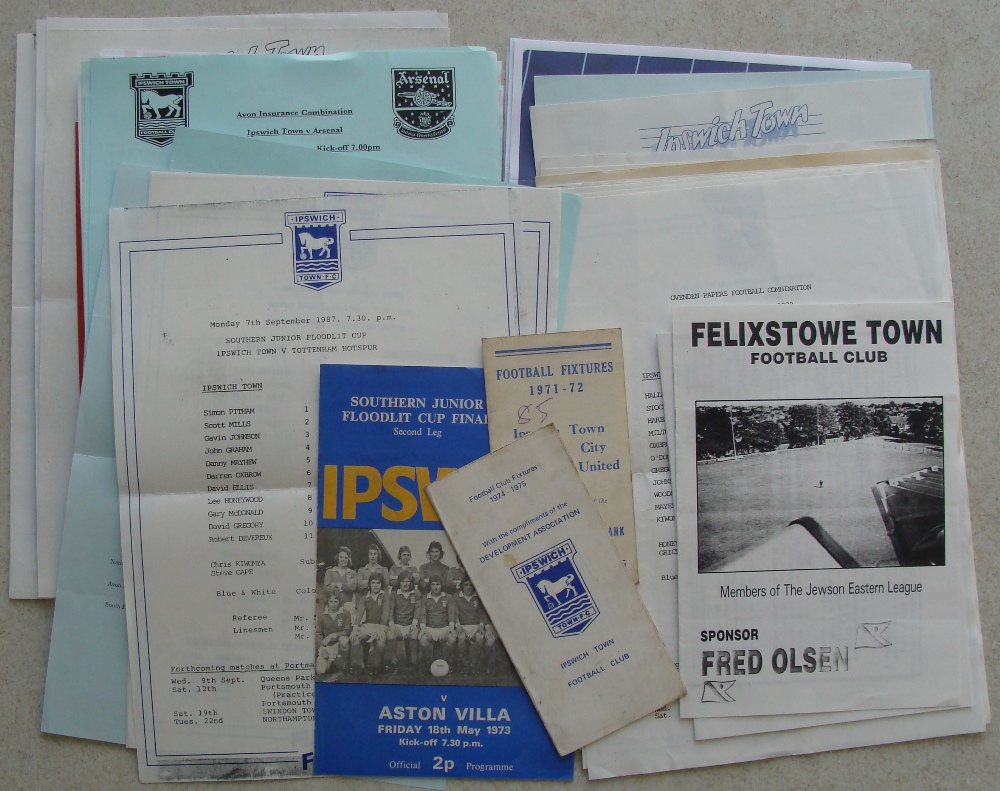 Ipswich Town Reserve Football Programmes: Collection of over 50 reserve team programmes late 1980s /