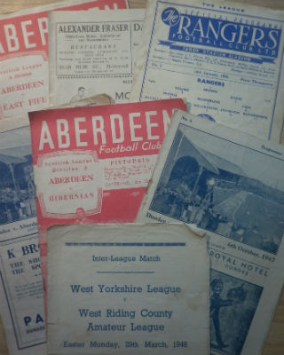 Scottish Football Programmes: 1940s issues to include Dundee v Hearts 47/8, Dundee v Aberdeen 48/