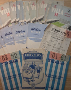 1940s/50s Aston Villa & West Bromwich Albion Football Programmes: Including Aston Villa v Shamrock