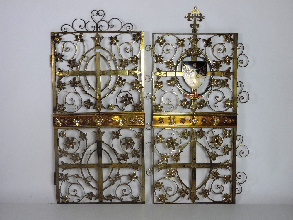 A pair of heavy brass Altar Gates. (2)