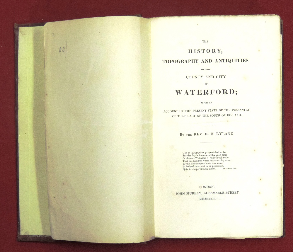 Ryland (Rev. R.H.) The History Topography and Antiquities of the County and City of Waterford, 8vo