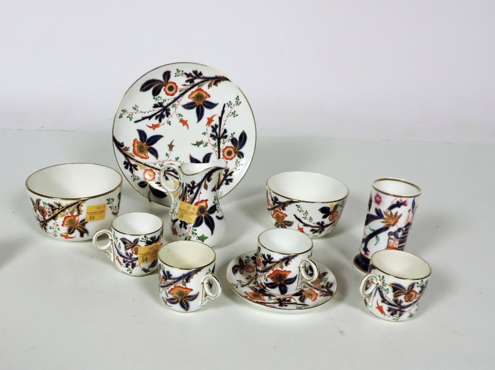 An attractive 42 piece English Tea Service, the white ground with royal blue and orange floral