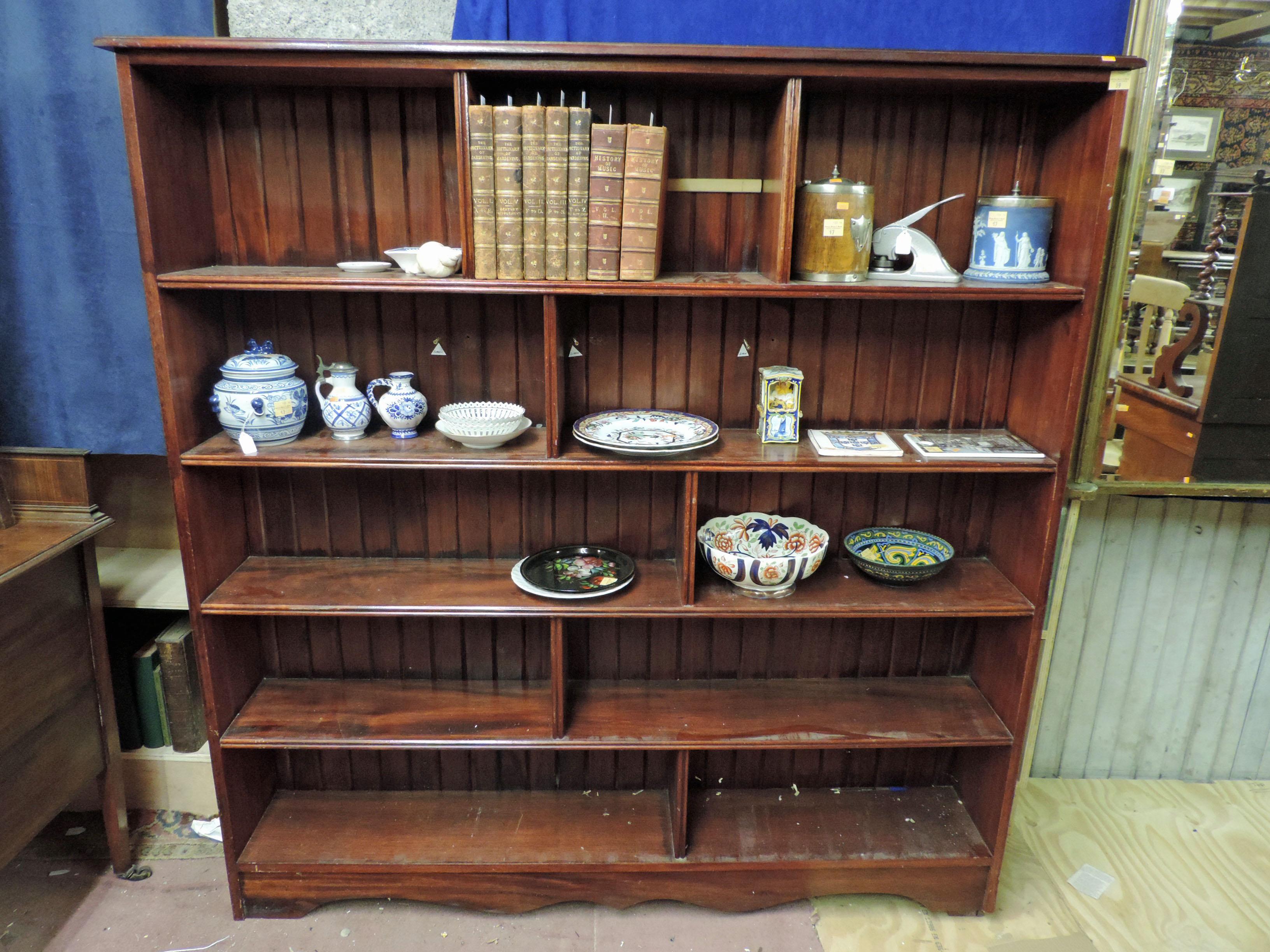 A modern mahogany Open Bookcase. (1)