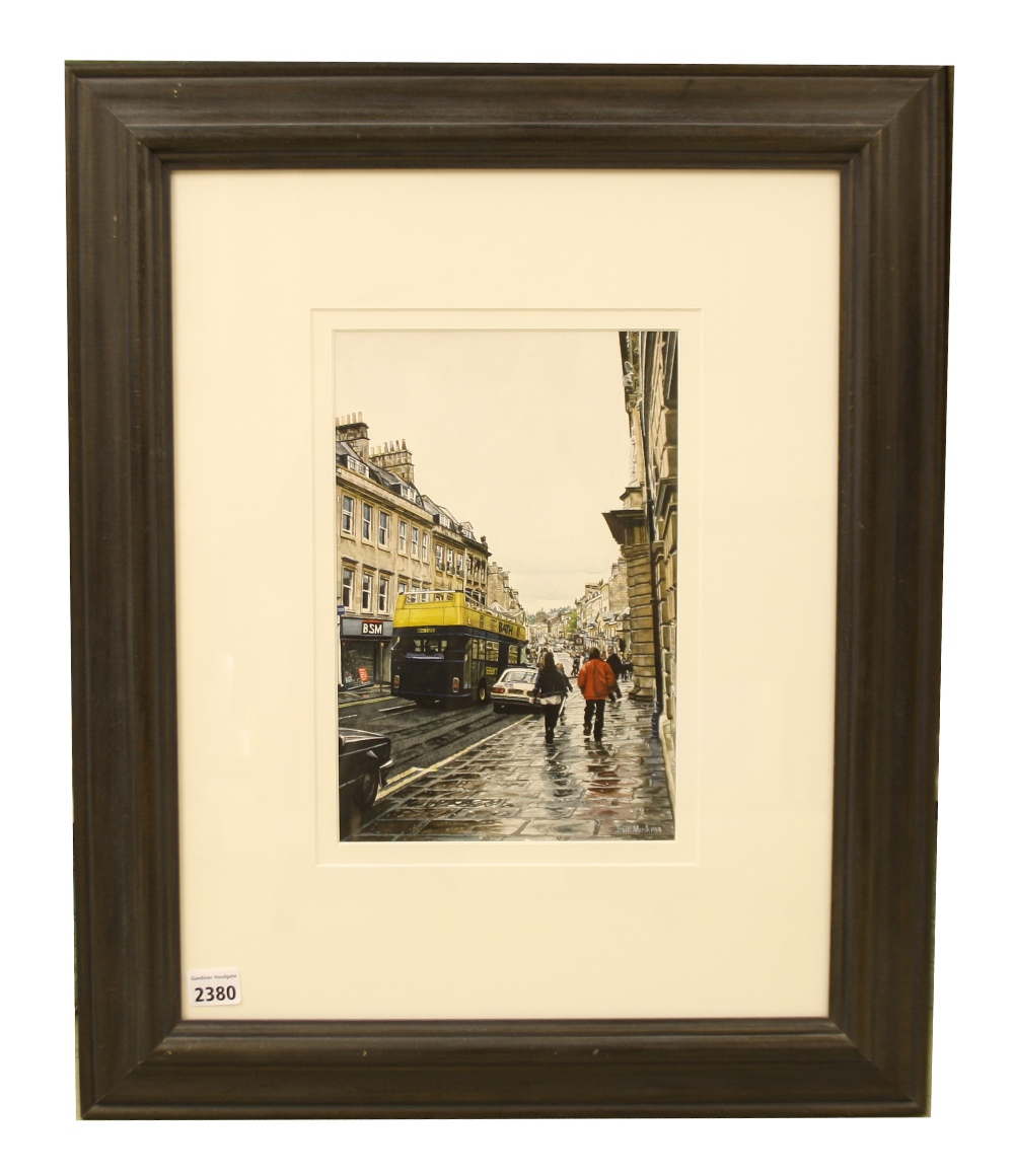 By Irene Marsh (20th/21st century, Bath artist) - `Bridge street, Bath`, signed and dated 1998, - Image 2 of 2
