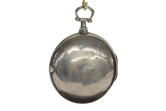 Early 19th century silver verge pair cased pocket watch, London 1814, signed T. Strong, London, - Image 2 of 9