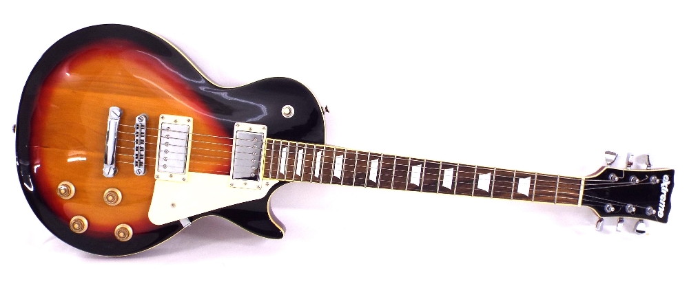 Extreme Les Paul style electric guitar, sunburst finish, electrics appear to be in working order,