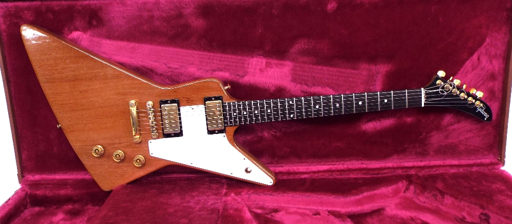 Gibson Explorer electric guitar, made in USA, circa 1980, ser. no. 82760072, finish with some