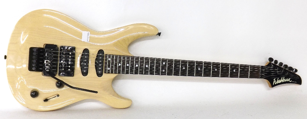 Washburn Chicago series KC90 electric guitar, circa 1990, see-through blonde finish with a few chips