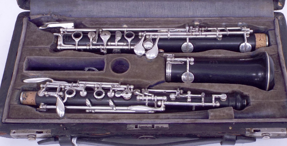 Blackwood oboe by and stamped Louis, Maker, London, no. 531, case