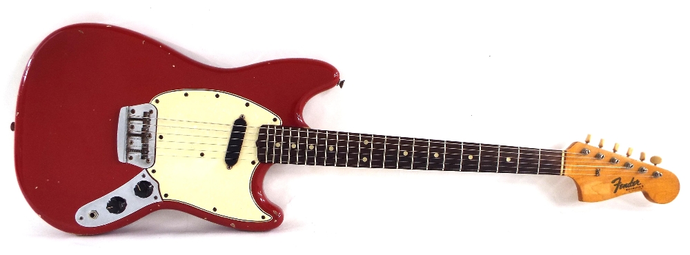 Fender Musicmaster II electric guitar, made in USA, circa 1965, ser. no. L77196, Dakota red finish