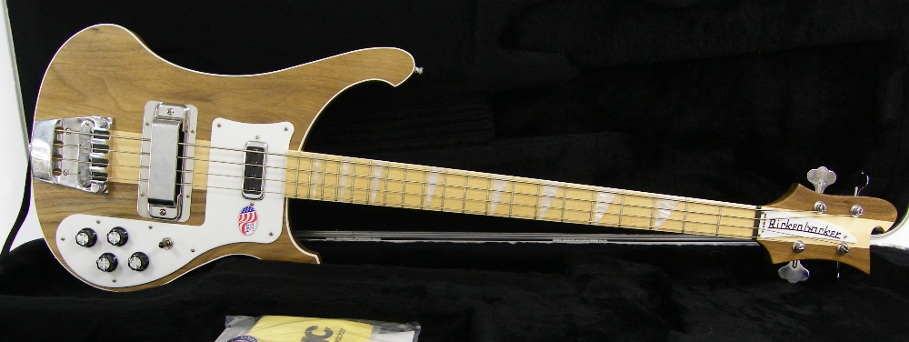 Rickenbacker 4003 bass guitar, made in USA, circa 2014, ser. no. 1403753, natural finish body,