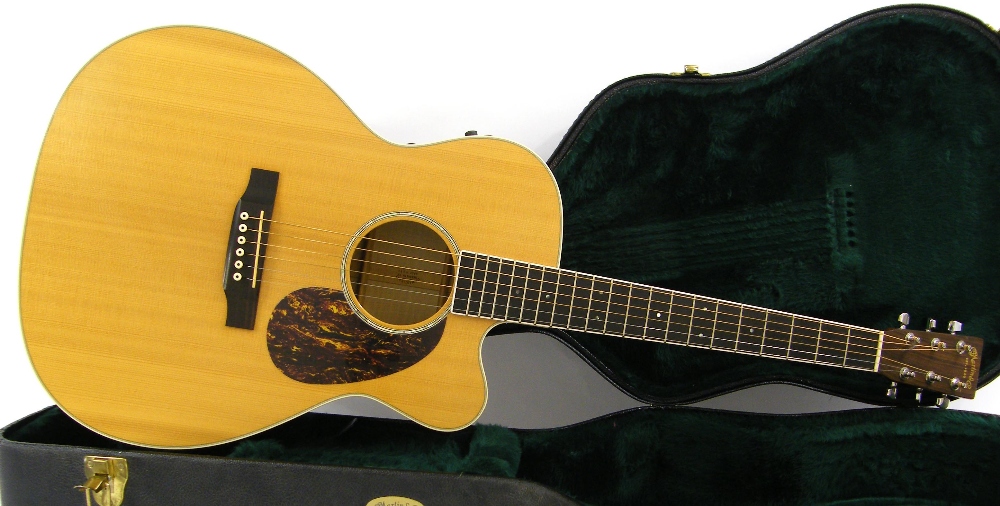 Martin JC-16ME Aura electro-acoustic guitar, circa 2005, ser. no. 1159997, natural finish, electrics