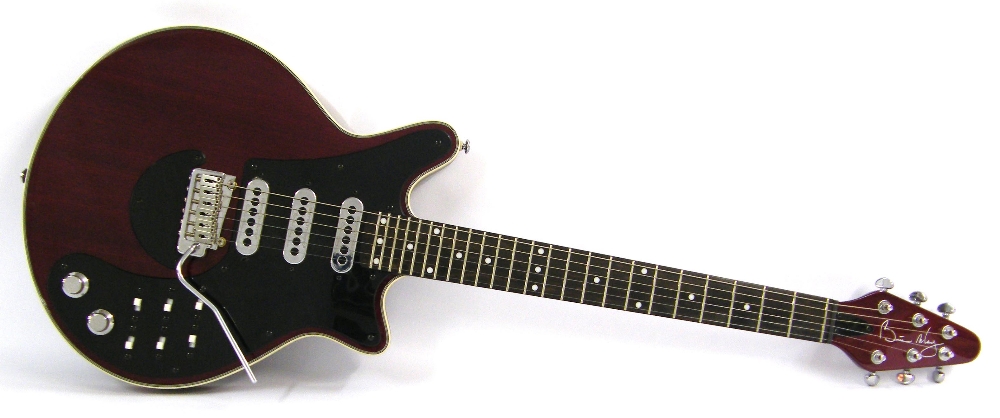 Brian May Red Special electric guitar, ser. no. BHM09843, antique cherry finish with some light